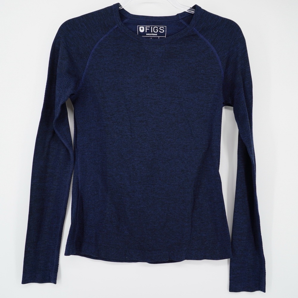FIGS Women's Long Sleeve Tee in Navy Blue
